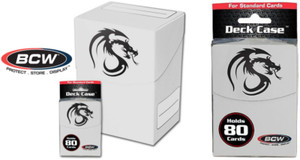 White BCW Gaming Deck Case - Holds 80 Sleeved Gaming cards - Card Protector
