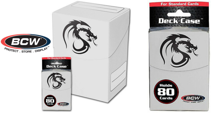 White BCW Gaming Deck Case - Holds 80 Sleeved Gaming cards - Card Protector