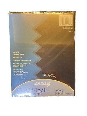 Pacon Array Black Cardstock 65 lb. Paper 8.5'' x 11'' 100 Sheets/Pack (101187)