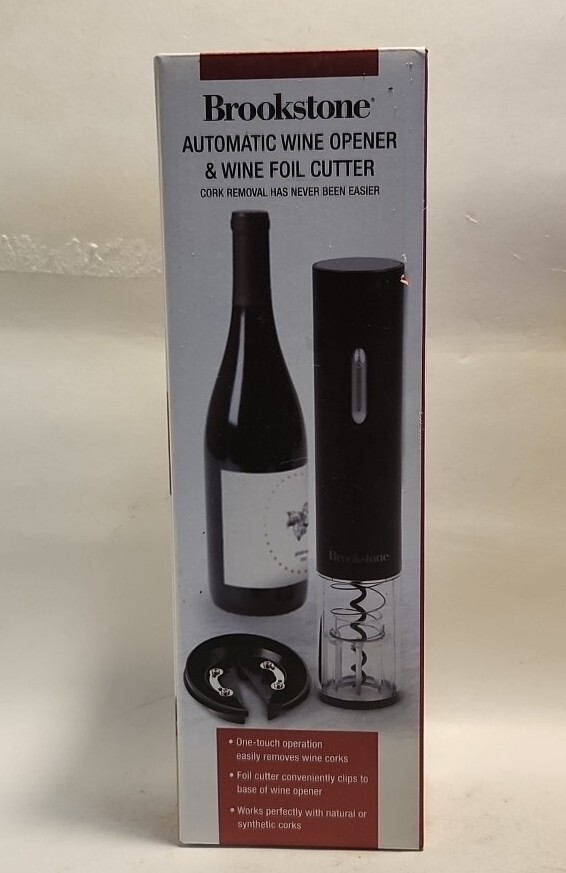 Brookstone One Touch AUTOMATIC WINE OPENER & Wine Foil Cutter NIB eBay