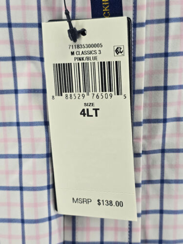 Polo Ralph Lauren Performance manica lunga traspirante elasticizzata 4XLT check nuova con etichetta rosa blu - Foto 4 di 8