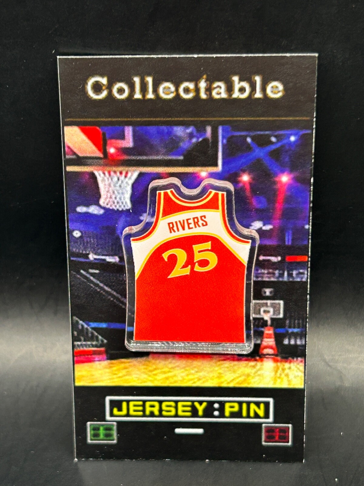 Atlanta Hawks Doc Rivers jersey lapel pin-Classic Vintage ATL Collectable