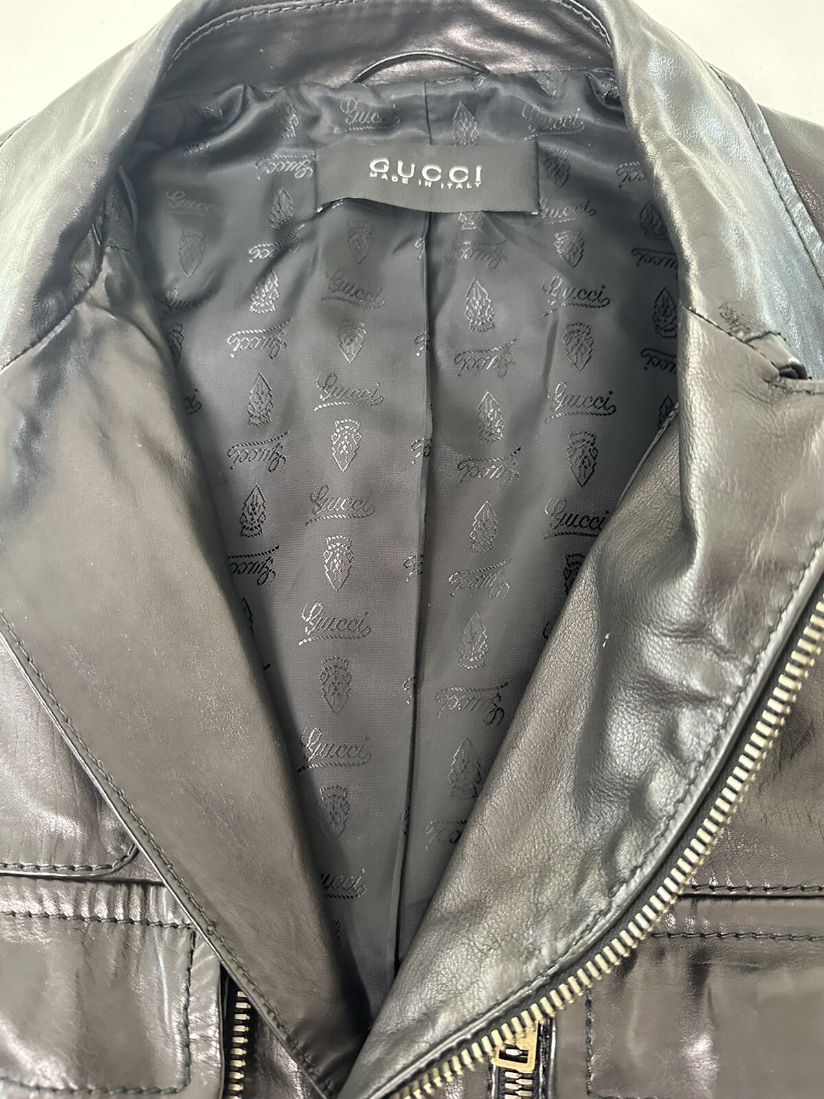 Vintage Gucci Men’s Leather Jacket.  Black. IT 46 Small image 3
