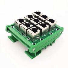 RJ45 8P8C Jack 9-Way Buss Breakout Board,Term...