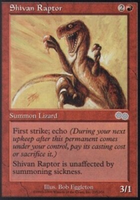 MTG magic cards 2x Shivan Raptor Urza's Saga Light Play, English