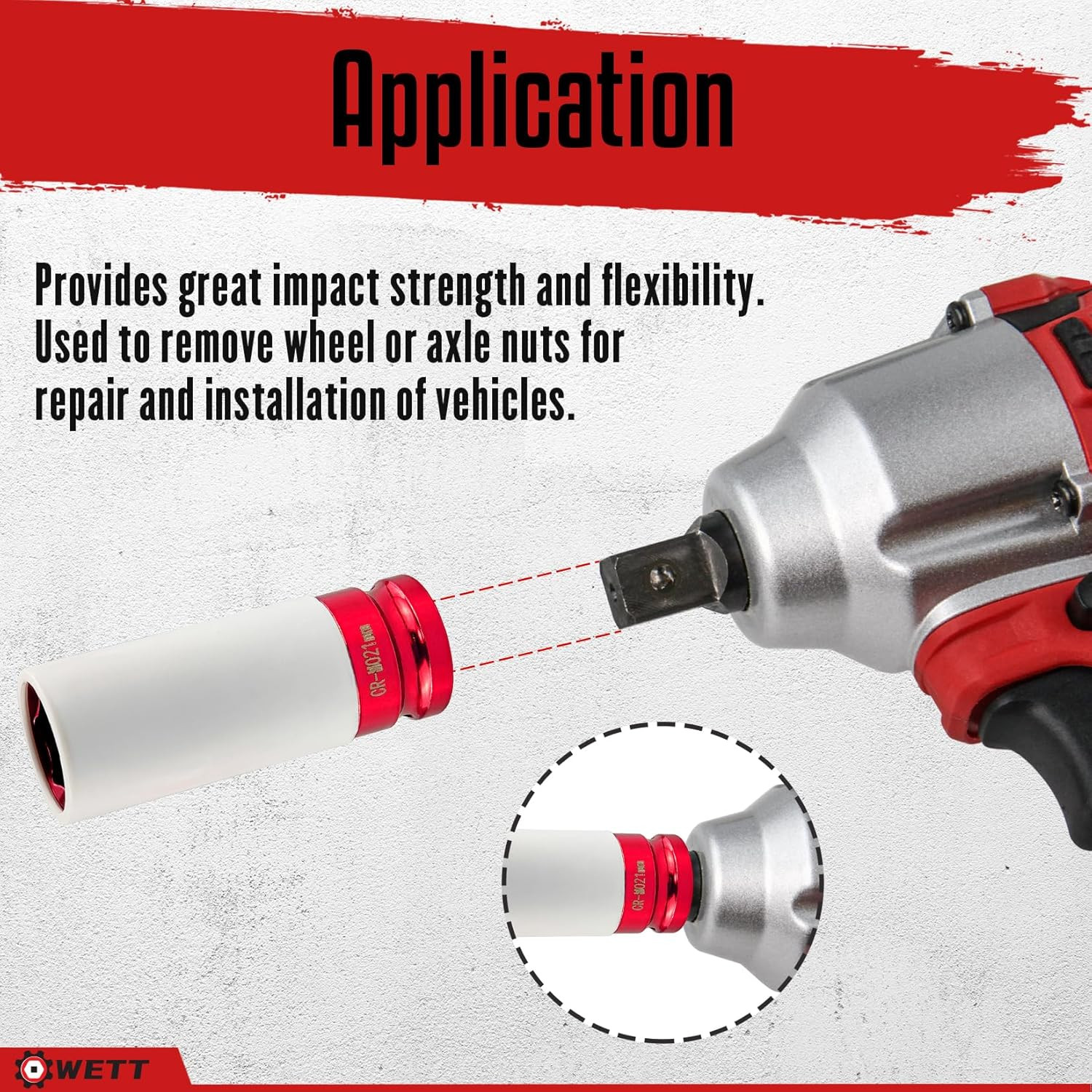 4Pcs 1/2 Inch Lug Nut Socket Set, Wheel Protector Thin Wall Deep Impact Socket, 