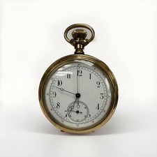 RARE Pat Feb 14 88 Chronograph Gold Filled Pocket Watch