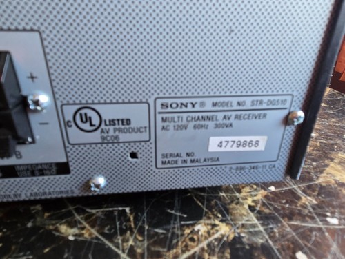 Sony STR-DG510 Multi Channel 2007 AV Receiver PLAY TESTED - Picture 13 of 16