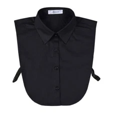 Men's Business Fake Collar Pure Cotton Dickey Collar Solid Color Black