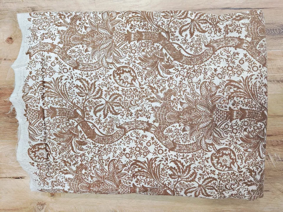 25 Yard Hand Block Print Handmade Cotton Indian Natural Sanganeri Print Fabric - Image 3 of 3