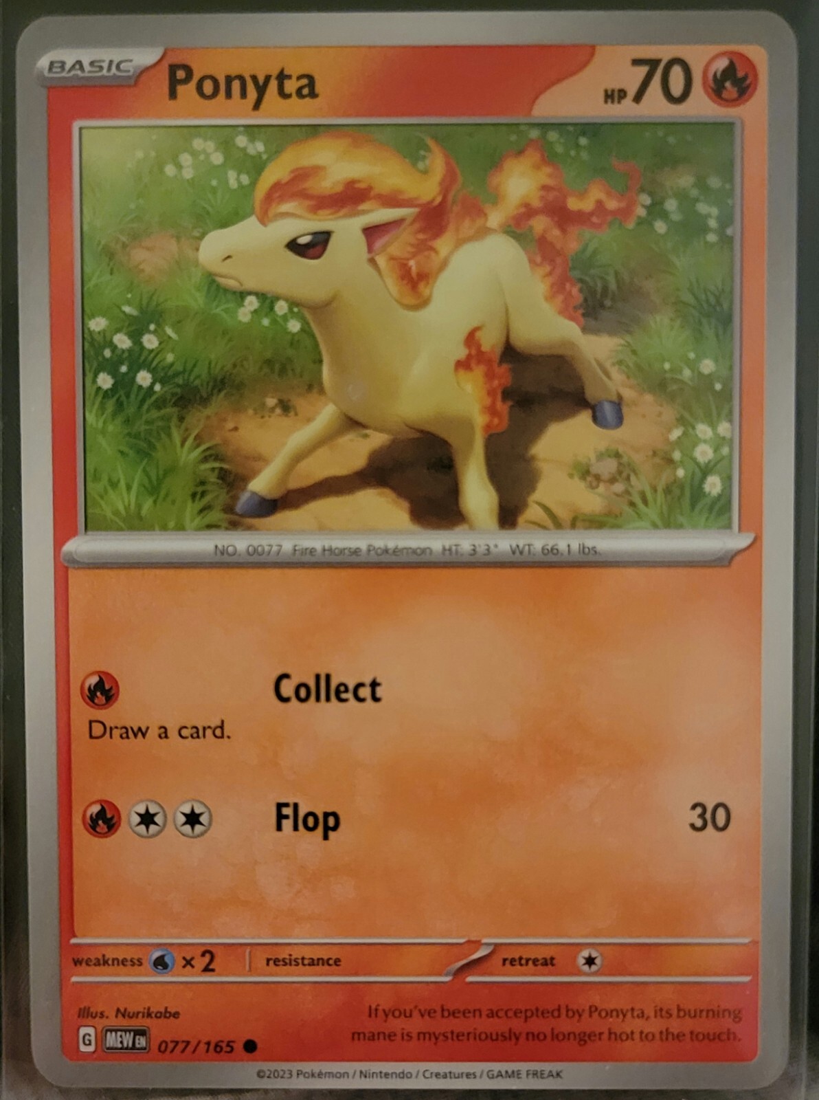 Pokemon TCG Card Ponyta 077/165 Scarlet & Violet 151 Common NM