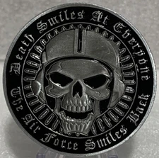* US Air Force Challenge Coin Death Smiles at Eberyone-The Air  ForceSmiles Back