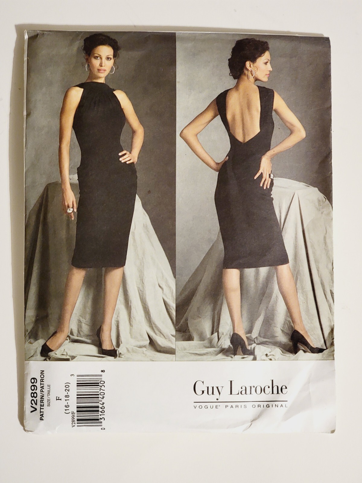 Lot 2 Vogue Paris Original Guy Laroche 2899-Cocktail Dress & 1047-Evening Dress 
