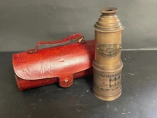 Replica Victorian Spy Glass Telescope in Leather Case Steam Punk 6.25" to 20"