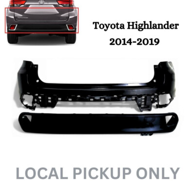 New Fits 2014-2019 Toyota Highlander Rear Bumper With Lower Cover Local Pickup