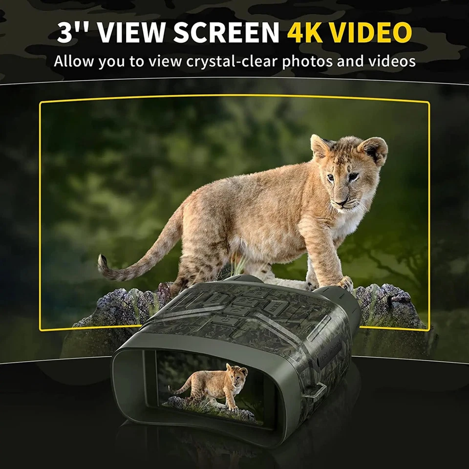 Night Vision Binoculars HD Zoom Optics Portable Telescope Hunting Outdoor Hiking - Image 2 of 4