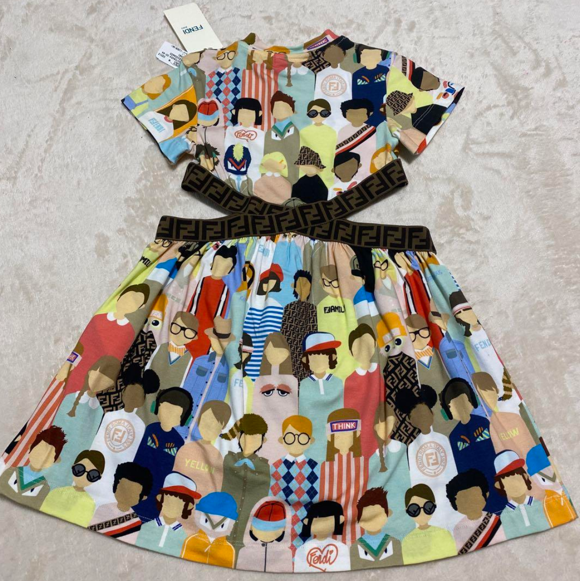 Fendi Girls Kids' dress People of the world JFB330 AAD3 Fendi Girls Kids' dress People of the world JFB330 AAD3