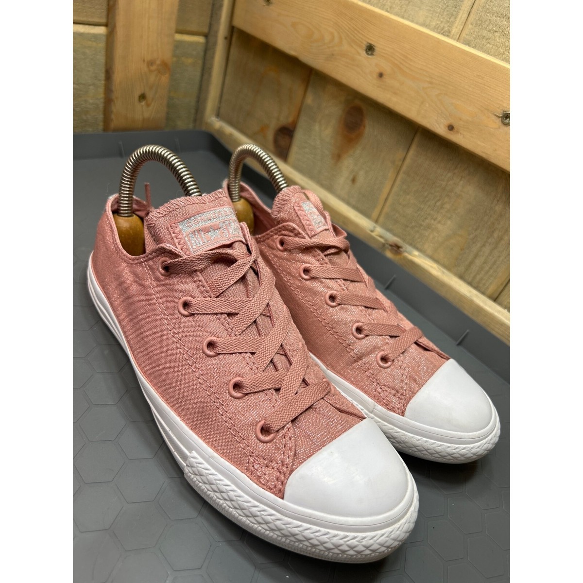Converse Chuck Taylor Low Top Pink Glitter Metallic Junior Youth