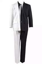 Batman The Dark Knight Harvey Dent Two-Face Faces Costume Black White Uniform