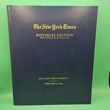 BIRTHDAY EDITION BOOK New York Times February 5 1926 Front Pages Newton Stafford