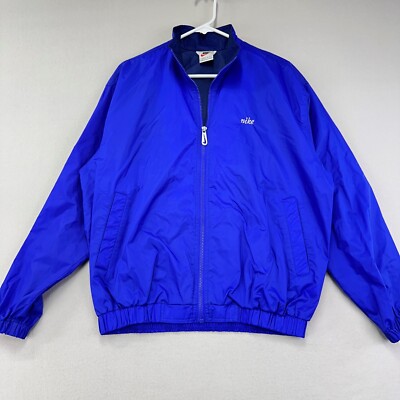 NIKE Jacket Womens Medium Royal Blue Full-Zip Performance Windbreaker VTG  90s