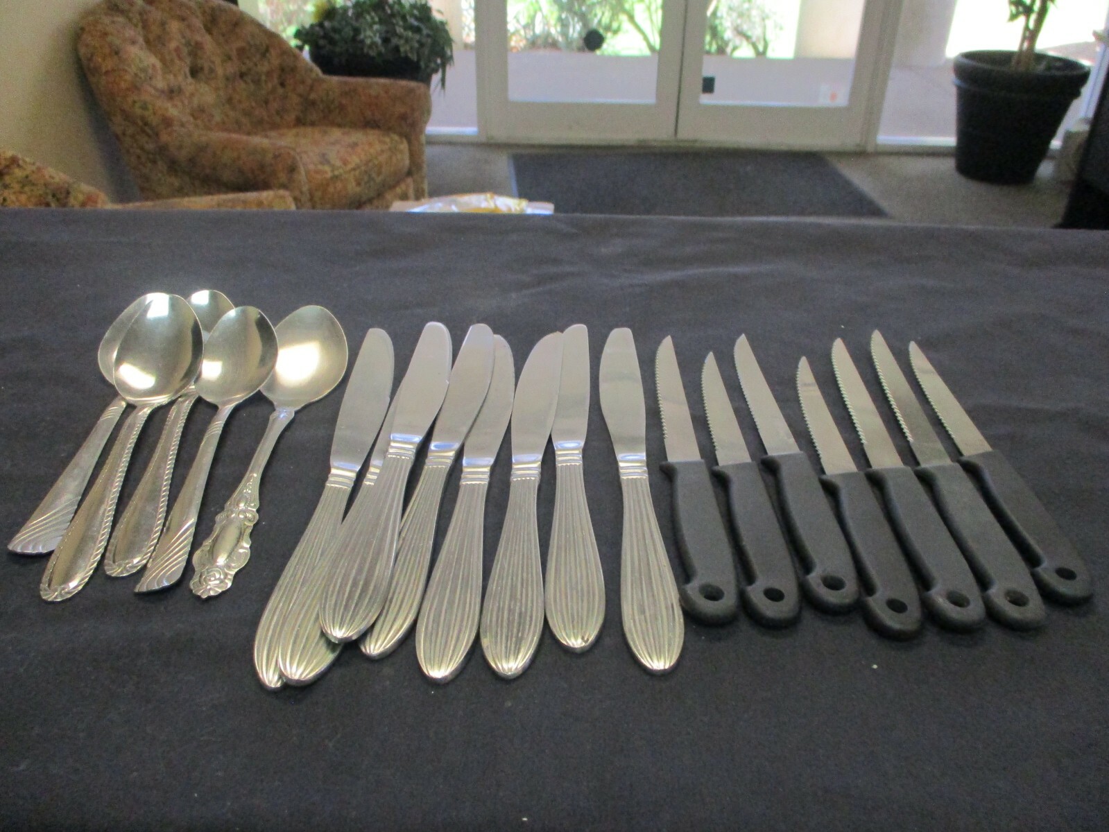 Misc. Used Silverware (5 Table Spoons, 7 Steak Knives, 8 Table Knives