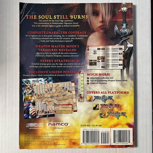 Brady Games Soul Calibur II Official Fighters Guide Signature Series NAMCO Zelda - Picture 7 of 13