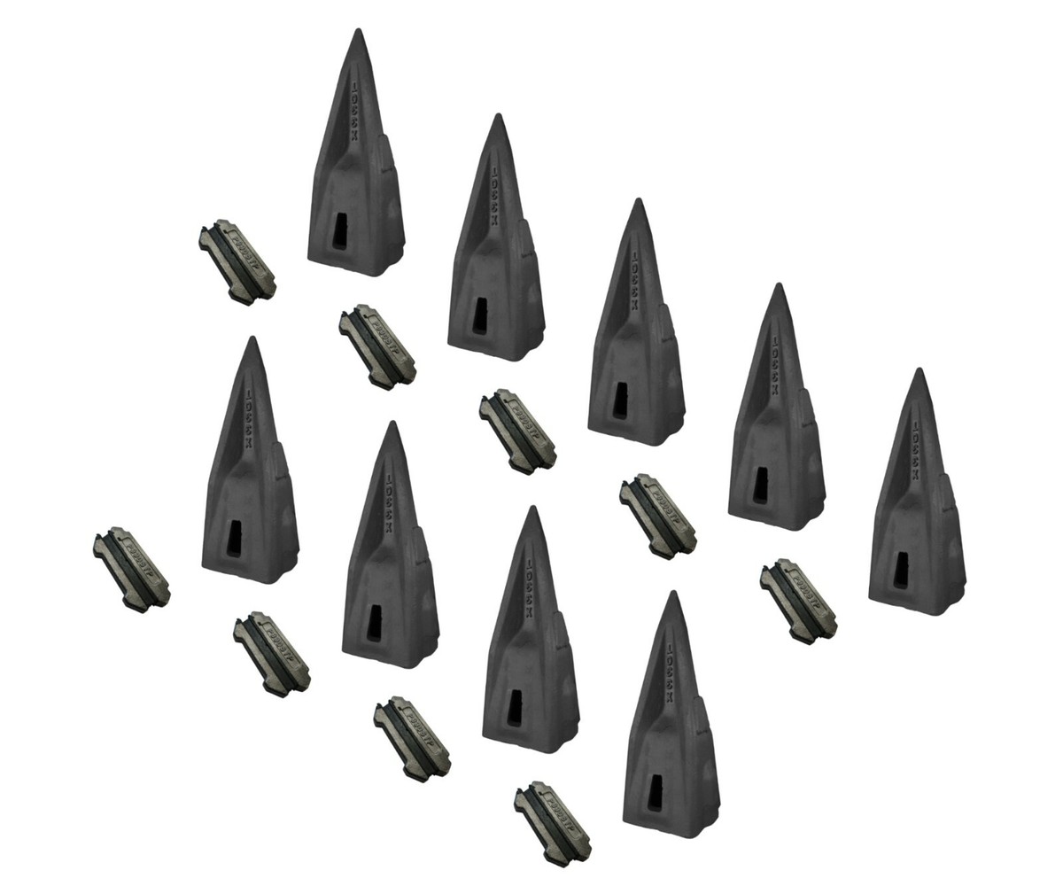 9 - Parabolic Style Tiger Rock Bucket Teeth w/Flex Pins - 330