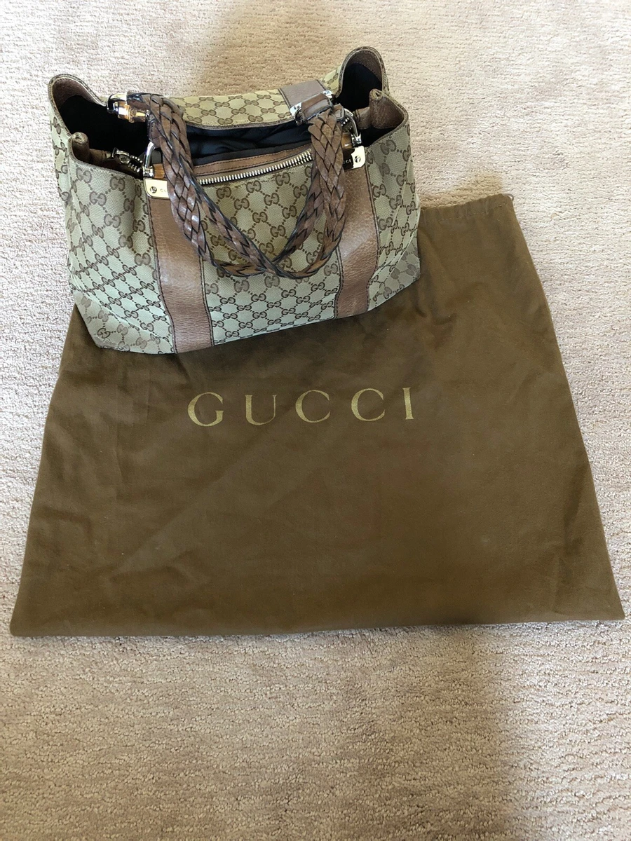 Gucci Bamboo Canvas Handbag