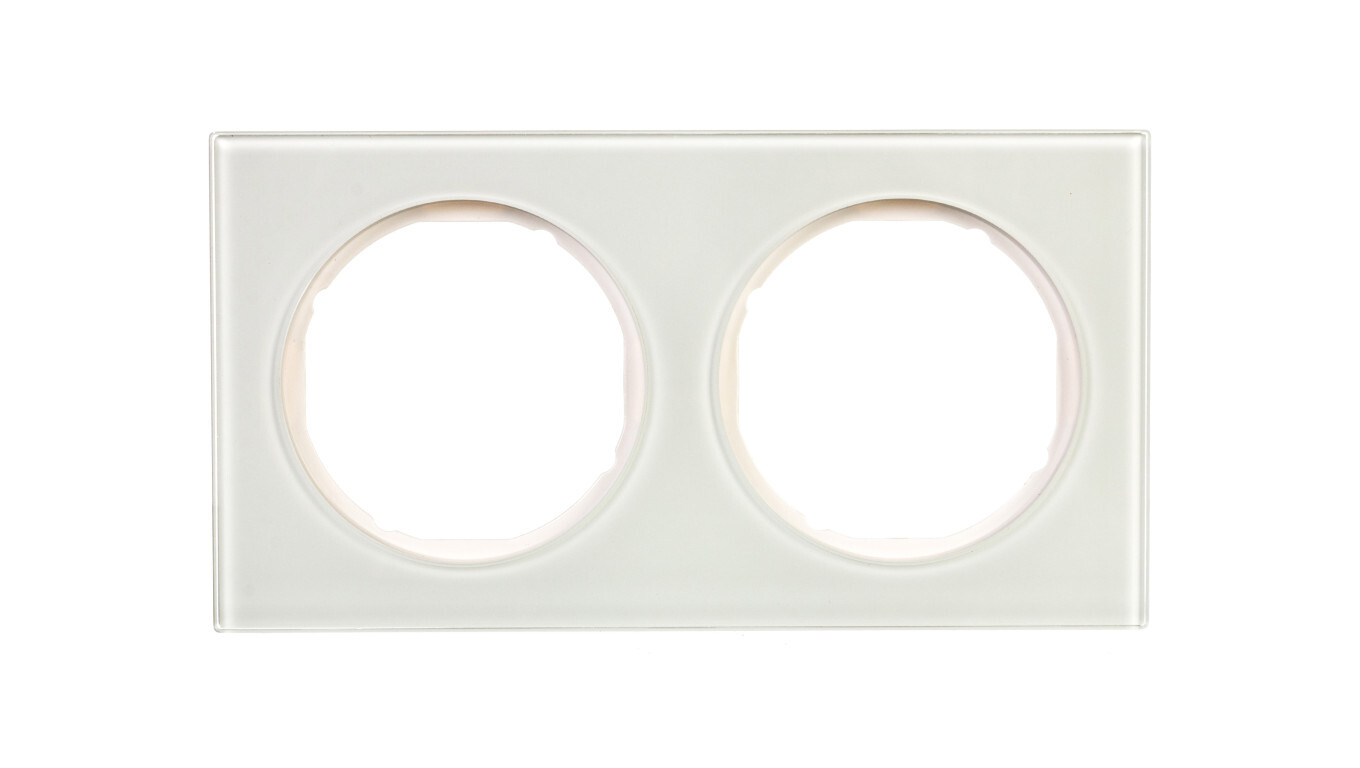 Berker R.3 Double frame, white tempered glass 10122209 /T2UK