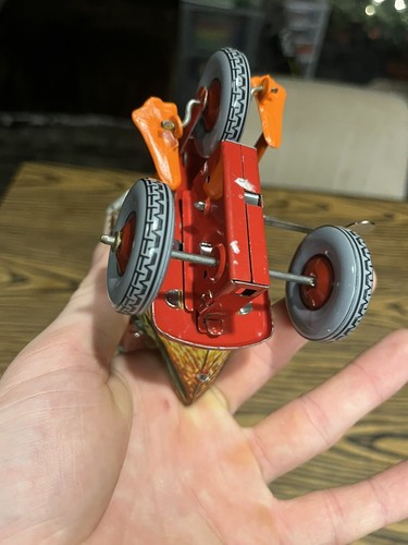 Litografia vintage Germania occidentale anatra su una bicicletta carica di latta FUNZIONA - Foto 6 di 7