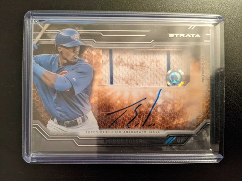 2015 Topps Strata Jorge Soler Autogramm. 2 CLR Dirty Game Used Jersey Card