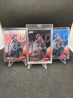 2025 Topps Chrome Star Wars Karis Nemik Aurebesh Black Refractor /10
