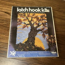 Valiant Latch Hook Kit Pre-Cut Rug Yarn 20" x 27" 9166 Sunset NOS MCM Retro 70’s