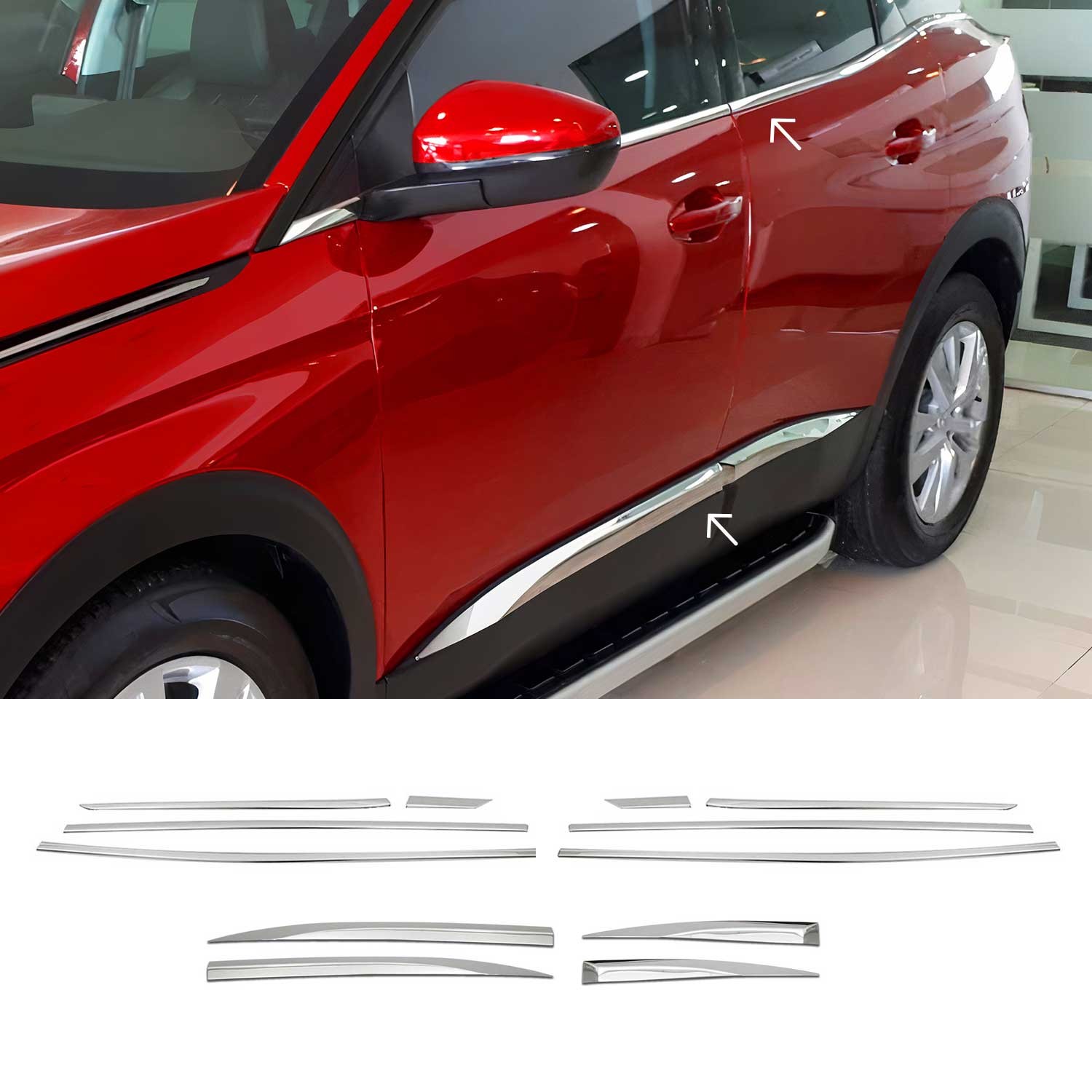 Garniture de fenêtre inox Peugeot 3008 P84 pour vos voyages en famille