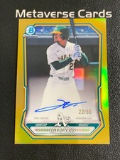2026 Bowman Chrome Leo De Vries Gold Refractor Prospect Auto 22/50 SP Athletics