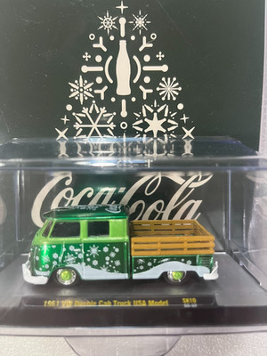  M2 Machines 2025  COCA-COLA XMAS SERIES =  '61 VW DOUBLE CAB TRUCK = green