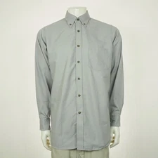 New Red Kap Button Down Shirt Mens Medium Gray Poplin Uniform Industrial Work