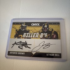 2025 Onyx Killer Bs Antonio Brown Leveon Bell Dual Auto 84 2025 Onyx Killer Bs Antonio Brown Leveon Bell Dual Auto 84