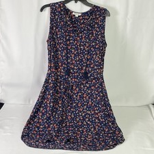 BeachLunchLounge Floral Sundress Cover Up Blue Orange Viscose Beach Trendy Small