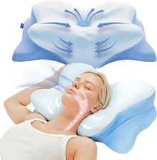 Ergo Cervical Neck Pillow for Sleeping Ergonomic Pillow Contour Neck Support Mem
