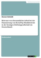 Doreen Schmidt / Relevanz Von Ehrenamtlicher Arbeit Bei Der Fi ...9783640827305
