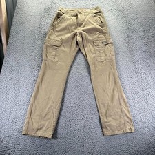 Wrangler Pant Mens 30x32 Beige Cotton Cargo Pockets Relaxed Fit Workwear Stretch