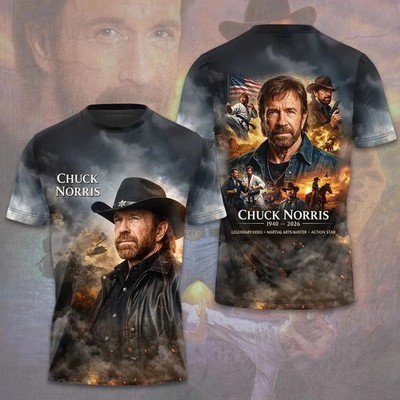 Rare Rest In Peace 1940-2026 Chuck Norris 3D T-shirt S to 5XL GG262