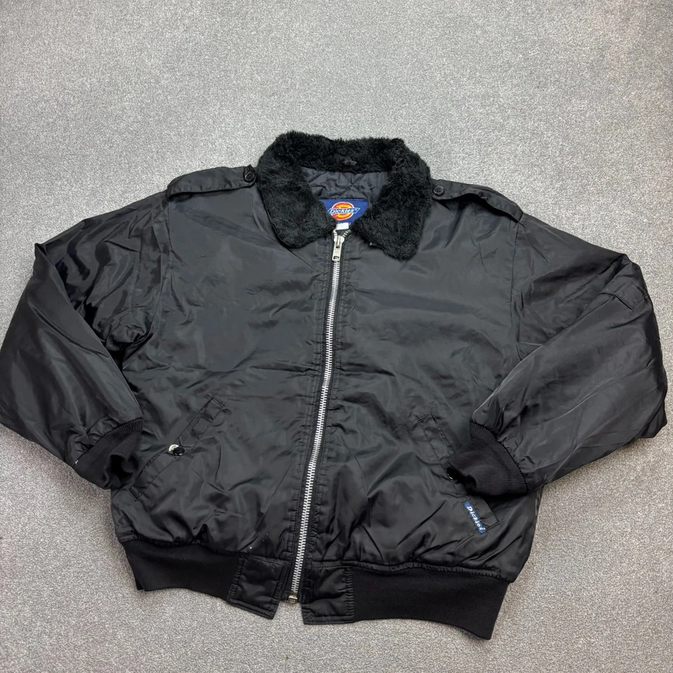 Dickies Jacket Adult Medium Black Chore Work Wear Bomber Lined Coat Mens* - image 2 of 4