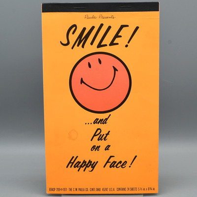 Smile Put on a Happy Face Stationery Vtg 1971 Paula Presents Smiley 15 Sheets