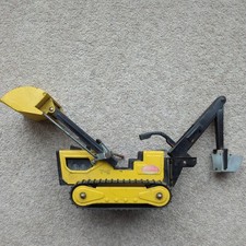 Vintage Tonka T-6 Crawler Backhoe Trencher Front Loader Bulldozer #810659 Steel