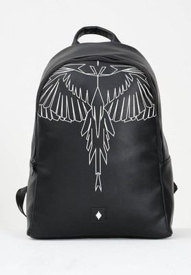 MARCELO BURLON COUNTY OF MILAN Rucksäcke Unisex Schwarz Rucksack mit Druck Feder