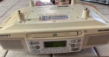 Sony Under Cabinet Clock Radio CD Player Timer ICF-CD533 Tested Working