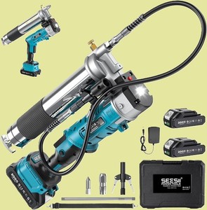 2-in-1 Electric Grease Gun Kit – 12,000 PSI, 5.3 oz/min High-Flow, Cordless Desi